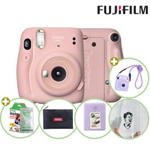 인스탁스 미니11카메라+파우치+미니1p+스트랩+하드앨범+유리컵, 1개, 블러쉬핑크
