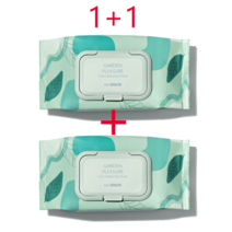 [더샘] 1+1 #미세거품 저자극# 가든 플레져 시카 클렌징 티슈 100매+100매 가벼운포인트메이크업 지워져요, 1+1 총2개