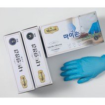 마미손 두꺼운 니트릴 장갑 식품용 100매 5g 블루 식품전용장갑 주방장갑 요리 급실식 단체급식 청소 조리사 실험 라텍스, L(대)