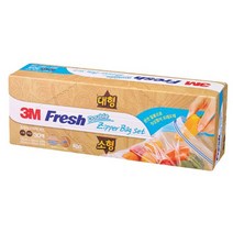 3M 지퍼락 생활용품 주방용품 후레쉬지퍼백세트 비닐봉지 탕비실 비닐팩 비닐백 8W7F0454, 1개, 1개