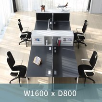 한성 토파스 수입 디셀책상 1600 가림판무 D800 화이트다리 사무실 사무용데스크, 블루