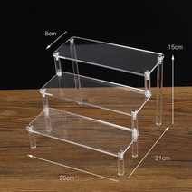 워터저그받침대 캠핑 물 받침대 물통 액션 피규어 아크릴 디스플레이 스탠드 컵케익 스탠드, 3단 20x8cm