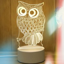 sgt 인테리어소품조명 LED 3D 아크릴 입체 무드등 수면등 수유등 남녀노소 기념일 축하선물, 4.올빼미