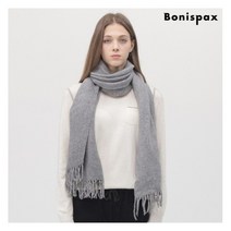 [보니스팍스] 사선 플리츠 프린지 머플러-MF98MF022