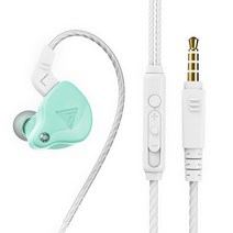 QKZ AK6-X HIFI 마이크 음악 내 이어 버드가 포함 된 전문 이어폰, 녹색