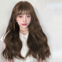 뿌이뿌이가발 바비 웨이브 피스 붙임머리 부분가발 똑딱이 여자 긴머리, 밀크브라운