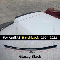 스포일러리어 스포일러 에어 댐 트렁크 립 액세서리 아우디 A3 S3 2004-2021 8PA 8VA 8VS 8V7 2010 2012 2, 01 Glossy Black 100CM