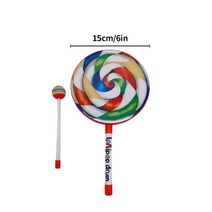 롤리팝 드럼 칼 타악기 음악 교육 보조 뮤지컬 완구 어린이 레인보우 핸드 스틱 6/8/10 인치, [02] 6 inches