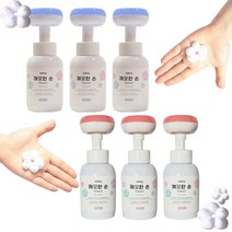 깨끗한손 플라워 버블 핸드워시 꽃모양 손세정제 거품 본품6개 300ml IN BIO, 파우더향3개+라임향3개