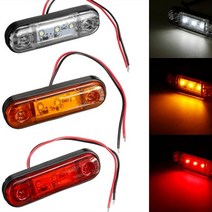 Led 사이드 마커 라이트 12v/24v 트레일러 트럭용 캐러밴 클리어런스 램프 트럭 앰버 레드 화이트 9-30, WHITE