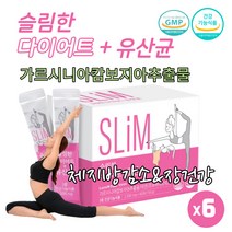식약처인증 단기간 슬림 가르 가루 시니아 캄보디아추출물 다이어트 체 지방 분해 커트 상체살 아랫뱃살 빼기 유산균 Diet 분말 장 건강기능식품, 60포 X 6박스