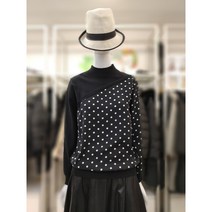 SI 도트패턴 반폴라 니트 SFU129680BK