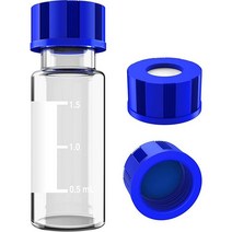 Sim퓨어 오토샘플러 바이알 2mL 레드 화이트 셉타 100개, Clear Blue White Pre-Slit