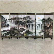 셀프 가벽 설치 저 비용 공간분리 가림막 주방 파티션 미니 접이식 스크린 스타일 선물보기홈 탁상 장식 인형 방 6 패널 빈티지 나무, 01 01