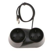 PS4 VR PSVR 이동용 듀얼 컨트롤러 USB 충전기 독 스테이션 크래들 스탠드, 설명, 블랙, 설명