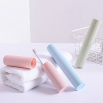 PKFARM 심플 파스텔 휴대용 칫솔통 케이스, 1개, (핑크)