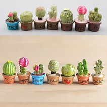 미니어처 선인장 다육식물 화분 모형 시리즈 3.5cm 7종 세트 디오라마 재료 테라리움 피규어 미니어쳐