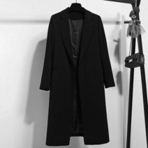 Tagi.여성 루즈핏 롱코트 블랙 정장자켓 트렌치코트 봄가을