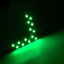 2pcs 14-SMD 자동차 측면 Led 조명 후면보기 미러 장식 램프 차례 신호 튜닝 액세서리 용품, 02 green