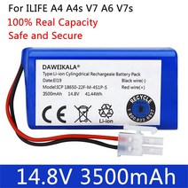 샤오미 치후360 단후이 아이로봇 호환용 신제품 ILIFE 로봇 진공 청소기용 148V 3500mAh 리튬 배터리 ILife, 05 3400mAh