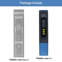 TDS 수질측정기 방사능검사기 PH 테스터 0001400pH 및 EC 미터 CF 온도계 ATC 휴대용 펜 디지털 수질 분석기 순도 측정 도구, 1.TDS EC meter