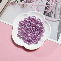 아크릴진주 [구멍] 컬러 비즈 공예 재료, 사이즈믹스(20g), 보라