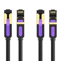 벤션 10기가비트 CAT7 랜선 랜케이블 0.5m, 혼합 색상, 2개입