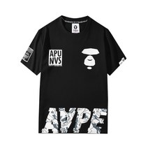 Amoi Tide 브랜드 반팔 티셔츠 Aape ape head 클래식 카모플라주 글자 남녀 공용