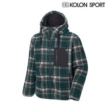 코오롱스포츠 2021 F/W 가격인하 남성 CHECK 플리스 후디 재킷 TLJFW21511KHA