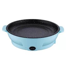 1인용밥솥 멀티쿠커 라면포트 캠핑밥솥220V 밥솥 무연 프라이팬 스테이크 바베큐 미니 다기능 전기 비 스틱, 04 blue_01 22cm_01 CN