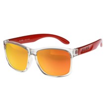 국산 편광율 99.9% 미러 스포츠 선글라스 낚시 골프 운전 등산 도시어부, 기본사이즈, C15투명레드다리+레드밀러