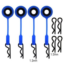 RC서보 아두이노서보모터 Injora 4pcs 실리카 젤 바디 클립 리테이너 110 18 스케일 rc 모델 자동차 arrma 화강암 kraton 6s 업그레이드 부품, 파란색