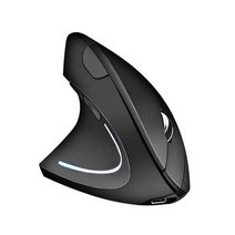 왼손잡이마우스 왼손무선마우스 음소거 수직그립 게임용 마우스 노트북 컴퓨터 pc 데스크탑 용 usb 수신기가있는 충전식 인체 공학적, 검은색