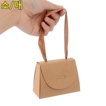 아이간식가방 쉬운만들기 어린이핸드백 어린이집간식선물 쿠키 초콜릿포장 접이식 사각미니종이핸드백, 색상/사이즈, 대 - 브라운
