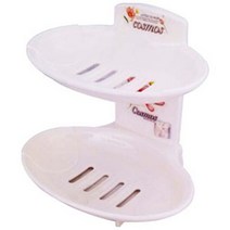 한솔PS 코스모스 2단 비누대 2단비 받침 플라스틱비 흡착형, 단품