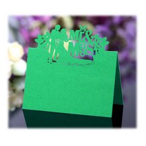 피로연 돌잔치 테이블 좌석표 신랑 결혼식 장소 카드 Mr. 좌석 테이블 장식 레이저 컷 약혼 파티 초대장 도매 50 장, 07 Dark green