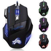 버티컬 손목보호 무선 마우스 전문 5500 DPI 게이밍 마우스 7 버튼 LED 광학 USB 유선 프로 게이머용 고, 한개옵션0, 한개옵션1