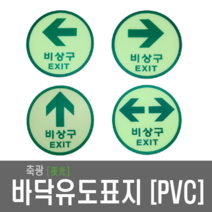 비상구표지 원형축광표지 바닥유도표지 비상구 EXIT 피난구 비상 PVC, 3.우방향 PVC(소형-100Ø)