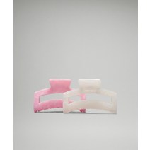 미국 룰루레몬 LULULEMON 207805 라지 클로 헤어 클립 2팩 - 화이트 오팔/실버스톤/핑크 파르페/핑크 피오니, White Opal/Silverstone/Pink Pa