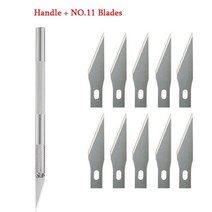 카빙나이프 미끄럼 방지 금속 메스 칼 조각 diy 공예 칼 휴대 전화 필름 종이 절단 수공예 조각 도구 종이 커터, 1-11번 블레이드로