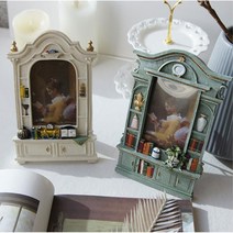 우아한 장식장 액자 선반 장식 데코 소품 웨딩 앤틱 기념 테이블 책상액자, 그린