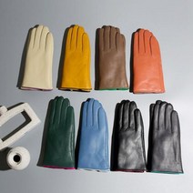 더로라 여성용 양가죽 장갑 보더 트리밍 G909