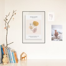 슬림 알루미늄 액자 B3, 순백, (고리)가로형, 출력물포함