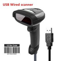 휴대용 블루투스 스캐너 USB 유선 무선 바코드 POS 시스템용 레이저 리더, USB Wired 1D, 01 USB Wired 1D