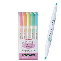 아트박스/지브라 [00032238] 마일드라이너 형광펜 5색세트 에센티소프트 MILD LINER, WKT7-5RC