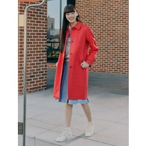 BEAN POLE 면 혼방 맥 트렌치 코트 레드