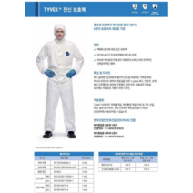 듀폰 방역복 보호복 타이백 400 TYVEK 원피스 L