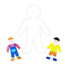 마음대로 꾸미고 붙이는 초대형 남자 사람 모양종이
