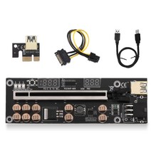 PCI-E 1X ~ 16X 어댑터 디지털 디스플레이 6pin 전원 포트 PCI-Express 확장 보드 익스텐더(USB 케이블 마이닝 장비 포함), 유형1