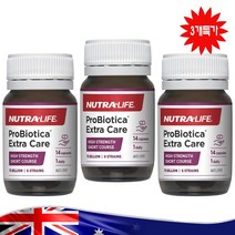 HOWARU외 6종류 유익균 720억 프로바이오틱스 14정 Nutra Life Probiotica Extra Care 14 Capsules, 14 캡슐, 3병가